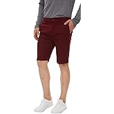 Plaid&Plain Men's Khaki Shorts Slim Fit Chino Shorts 9 inch Inseam