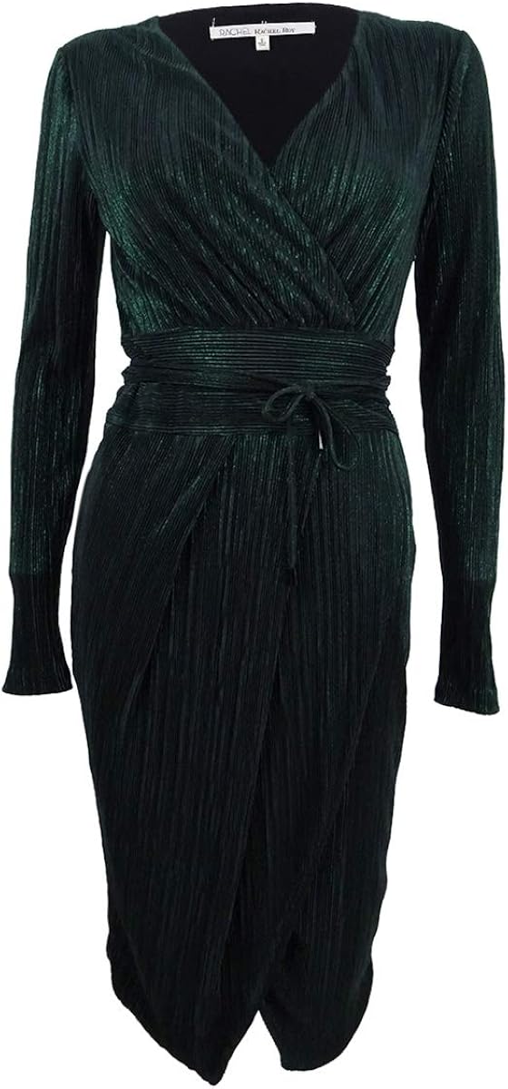 rachel roy metallic wrap dress