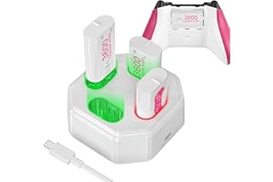 KEKUCULL 4 Pack Rechargeable Battery Pack Compatible with Xbox Series S/X,Charger Dock with 4 x 3600mWh NiMH Controller Battery Pack for Xbox One Wireless Controller