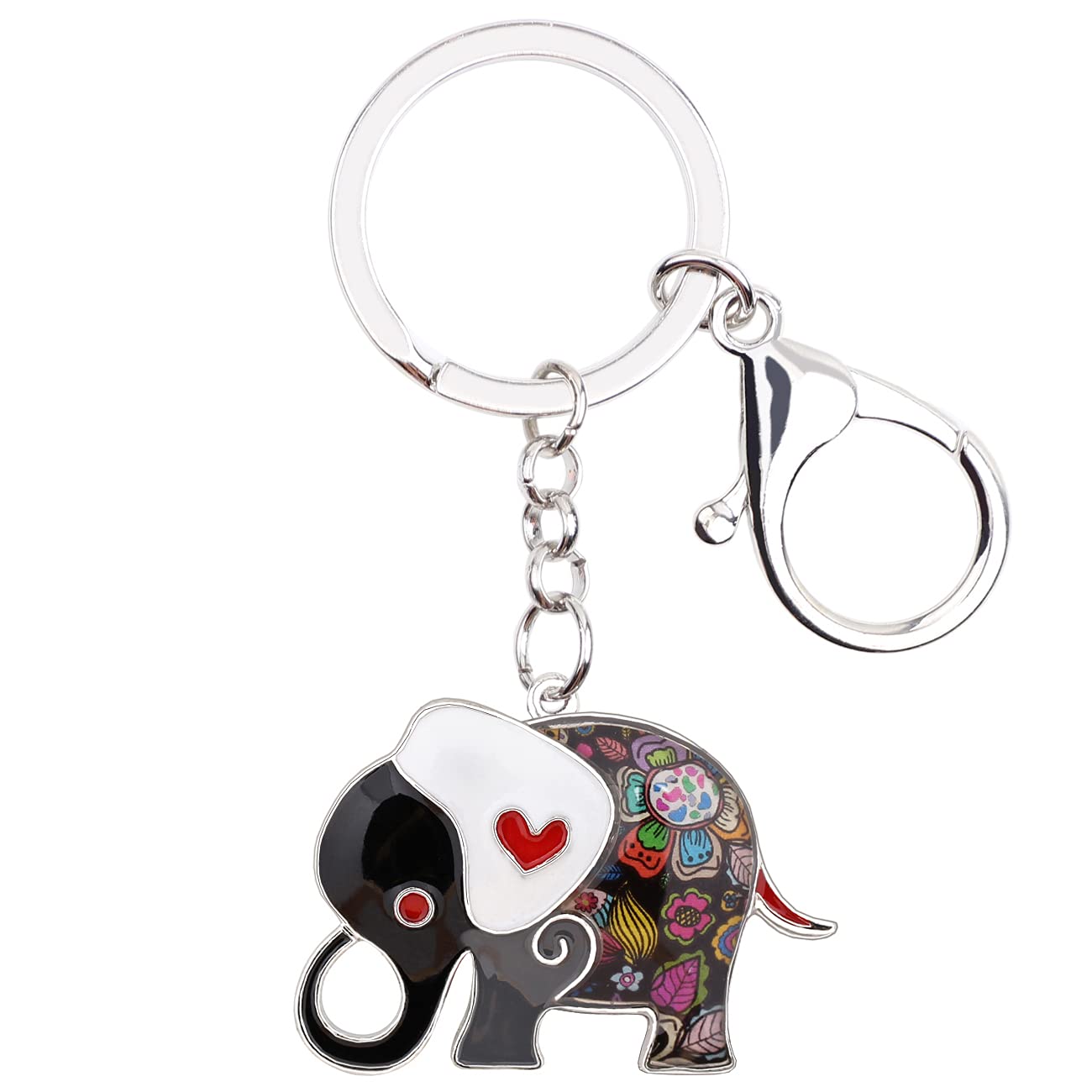 WEVENI Enamel Alloy Anime Elephant Keychains Key Ring Charm Jewelry For Women Girls Lady Bag Car Purse (Grey) โ image 1