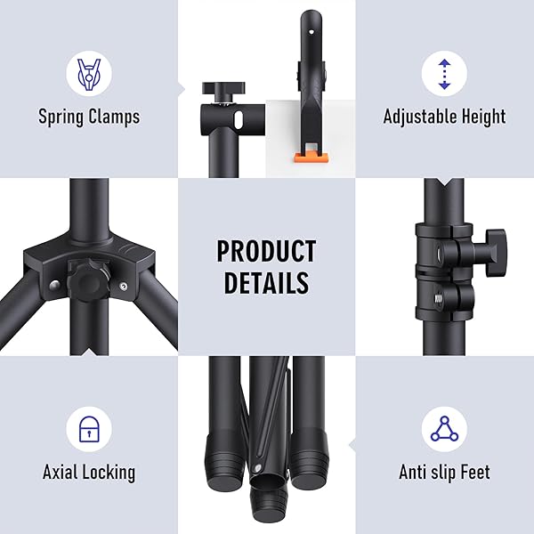 EOCNRHE BACKDROP STAND KIT – 6 WIDTHS, 10X7.5FT ADJUSTABLE BACKGROUND STAND FOR PARTIES & STUDIO PHOTOGRAPHY