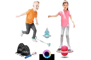 Todos Aman Pogo Ball & Foldable Flashing LED Skip Cool Fun Challenge Jump Bounce Exercise Fitness Balance Coordination Burn Fat for Adults & Kids Great Deal & Gift