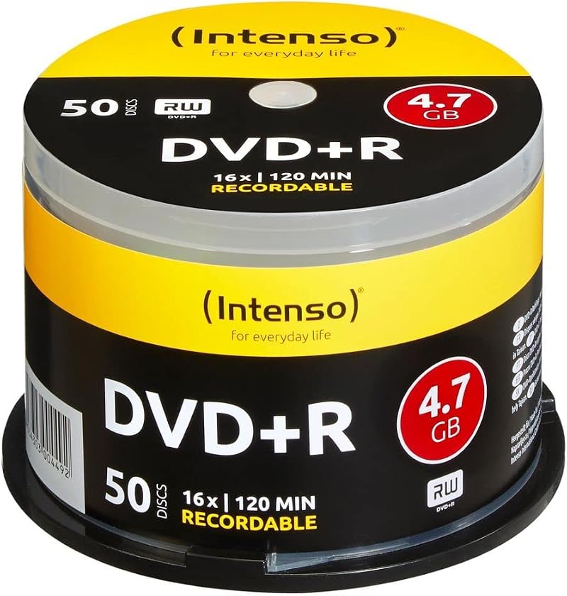 Intenso DVD+R 16x 50 Pack Cakebox 4.7GB Single Sided Write Once