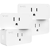 Wyze Plug, 2.4GHz WiFi Smart Plug, Compatible with Alexa, Google Assistant, IFTTT, No Hub Required, Four-Pack, White