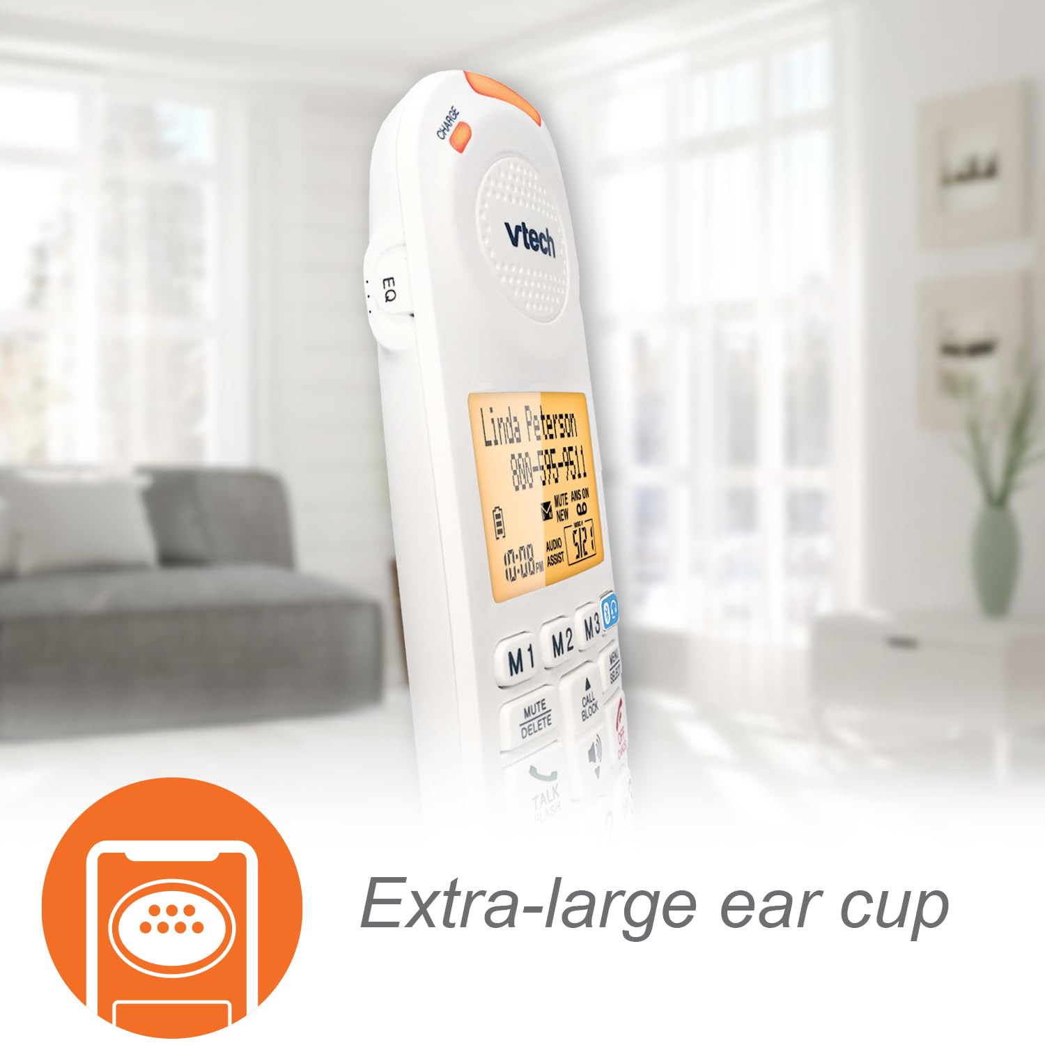 VTech Amplified Cordless Senior Phone with Answering Machine, Call Blocking, 90dB Ringer, Audio Assist, Big Buttons