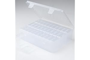 Gbivbe Bead Organizer Box, 30Pcs Small Clear Plastic Bead Storage Containers, 1 Craft Storage Boxes with Hinged Lid, Label Sticker Mini Storage Box for Jewelry Making Beads Crafts Screws Small Parts