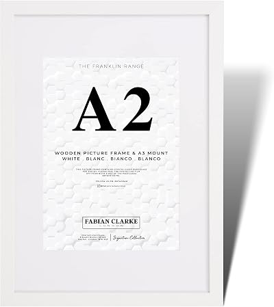 Fabian Clarke London Modern White A2 Picture Frame with A3 White Mount