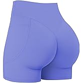 Sunzel Hidden Butt Lifting Scrunch 4 Inch Biker Shorts with Pocket Women No Front Seam High Waist Tummy Control Yoga Shorts