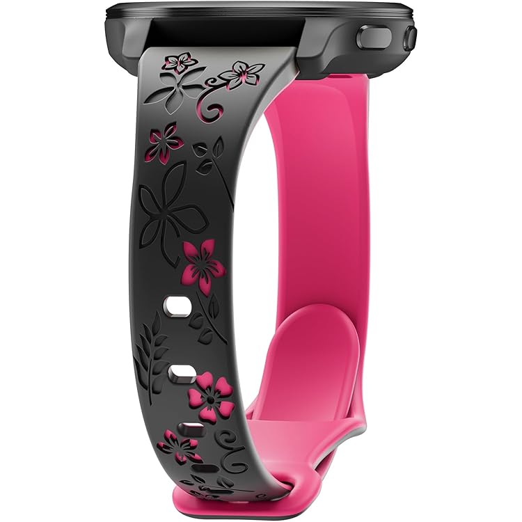 Kwnobile Replacement Silicone Strap For Garmin Vivoactive 5 / Active 5 Smartwatch - Adjustable, Embossed Pattern, Easy-Clean Band