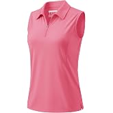 MAGCOMSEN Womens Golf Shirt Sleeveless Polo Quarter Zip Tennis Tank Tops | UPF 50+, 1/4 Zip Collar, Princess Seam, Moisture-wicking, Quick Dry, Comfortable, Sun Protection, Athletic, Collared, Cool