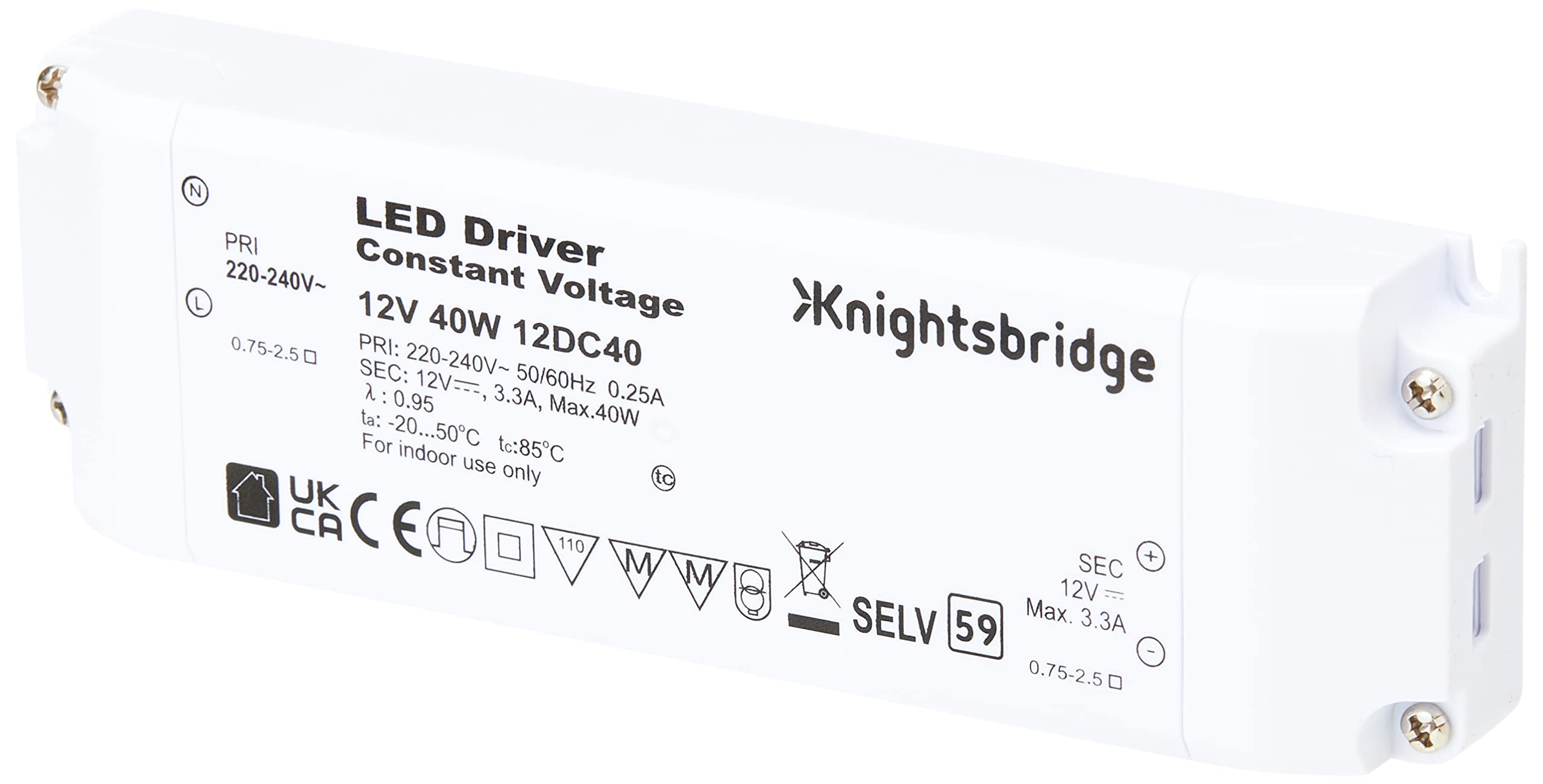 Knightsbridge 12DC40 LED Driver - Constant Voltage led non dimmable 12v 40w — image 1