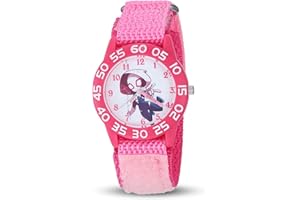Marvel Super Hero Adventures Spiderman Watch for Girls Ages 3–7 – Spiderman Kids Watch with Hero Dial – Fun Gift for Young Fans and Toddlers – Pink Bezel and Soft Pink Fabric Strap with Velcro