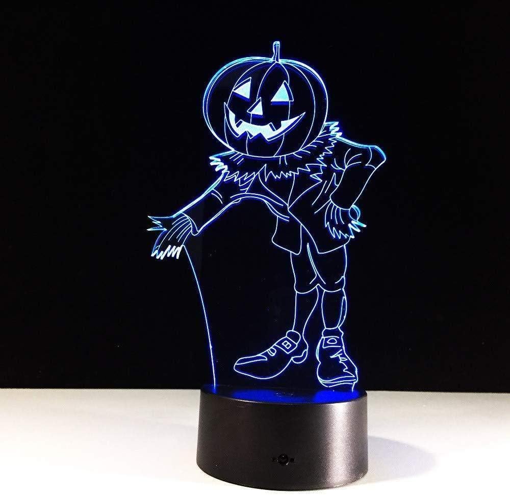 Holograma 3D efecto de luz nocturna calabaza hombre holograma 7 colores
