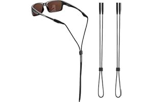 HERDUSA 2PCS Adjustable Glasses Strap Eyeglasses Holder Straps Sport Unisex Sunglass Retainer Holder Eyewear String Rope Strap Eye Glasses Holders Around Neck for Men Women, Black