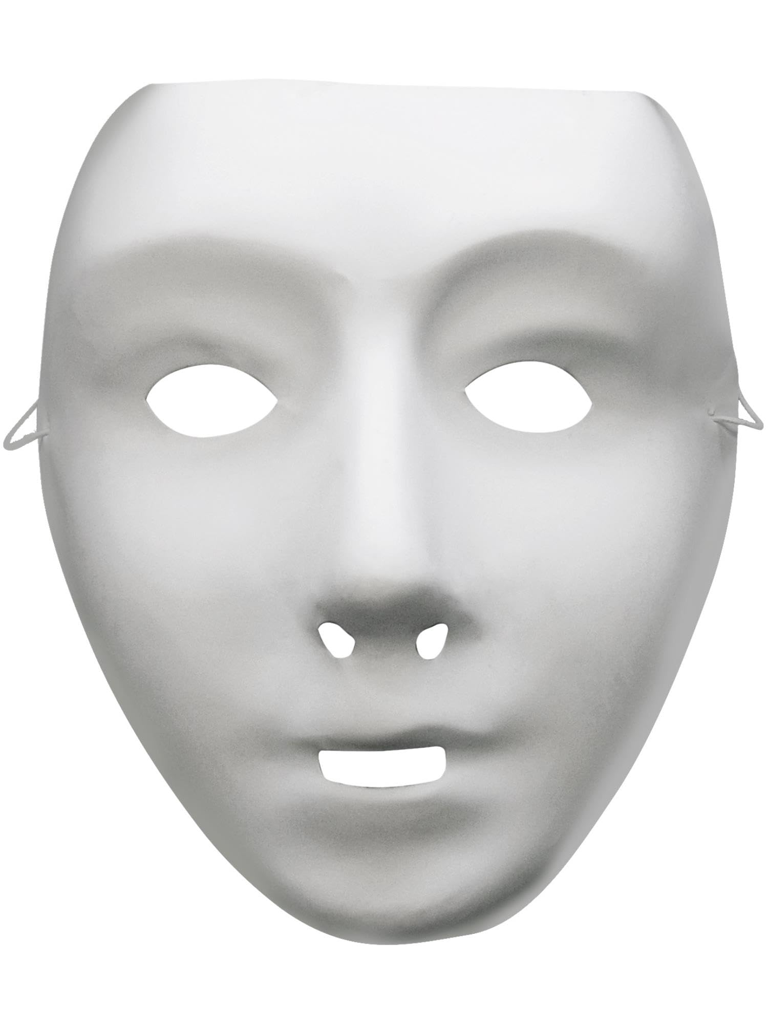 Smiffys Robot Mask, White on Elastic, Eyemasks Fancy Dress, Adult Dress Up Masks