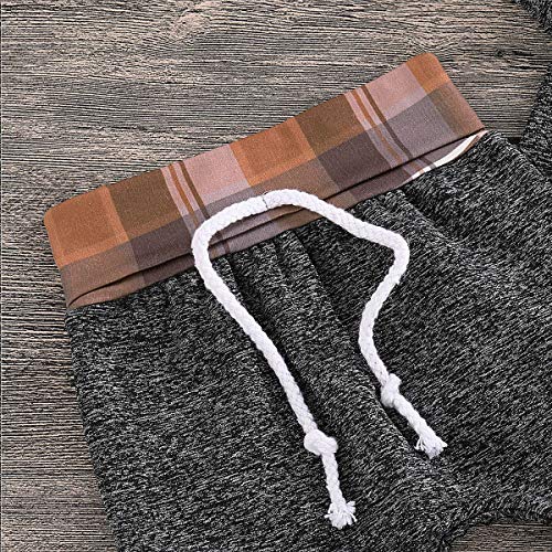 Kids Toddler Baby Boys Girls Christmas Outfit Winter Xmas Plaid Pocket Hoodie Sweatshirt Jackets Shirt+Pants Clothes Set (Khaki Plaid, 18-24 Months) - Thumbnail 4