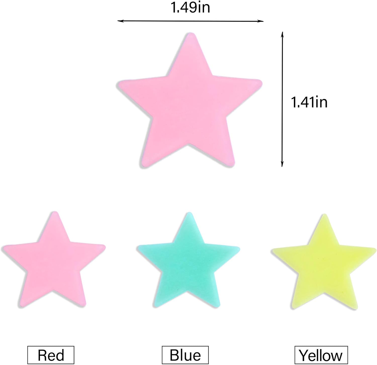 Amaonm 100 Pcs Colorful Glow in The Dark Luminous Stars Fluorescent Noctilucent Plastic Wall Stickers Murals Decals for Home Art Decor Ceiling Wall Decorate Kids Babys Bedroom Room Decorations: Home & Kitchen