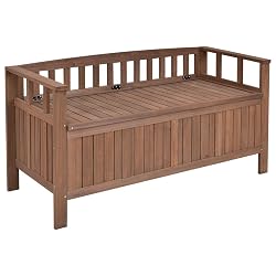 Goplus 70 Gallon Outdoor Storage Bench Heavy Duty All Weather Patio Garden Deck Box Container