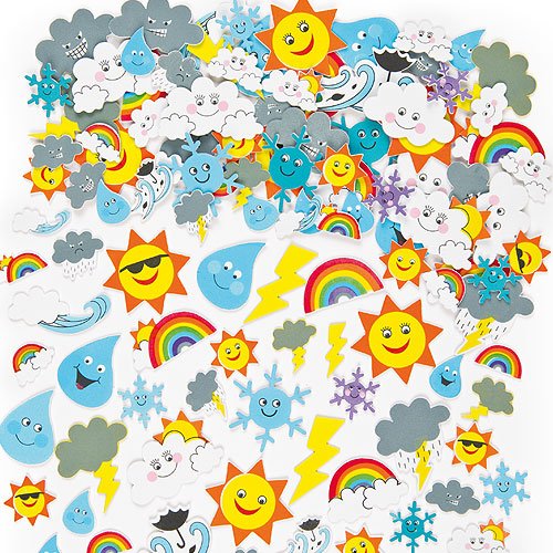 Baker Ross EV3082 Weather Foam Stickers (Pack of 96), Assorted