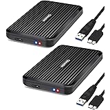 OImaster Pack 2 SSD Enclosure USB 3.0 for 2.5 inch HDD SSD … (2Pack_Black)