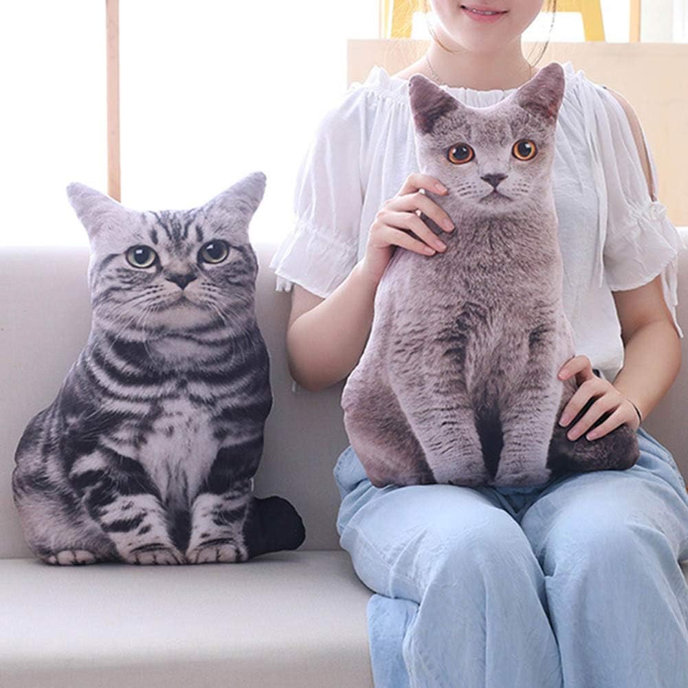 Amazon Rrapo Maitak 猫 ぬいぐるみ 抱き枕 超リアル 猫 人形 おもちゃ 3d 可愛い キッズ 女の子 男の子 彼女 子供 癒し ふわふわ 動物 寝室 飾り物 店飾り 雑貨 道具 お誕生日 記念日 プレゼント ギフト 贈り物 ブラック