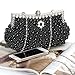 b.m.c BMC Womens Faux Pearl Cascading Bead Rhinestone Evening Clutch Fashion Purse