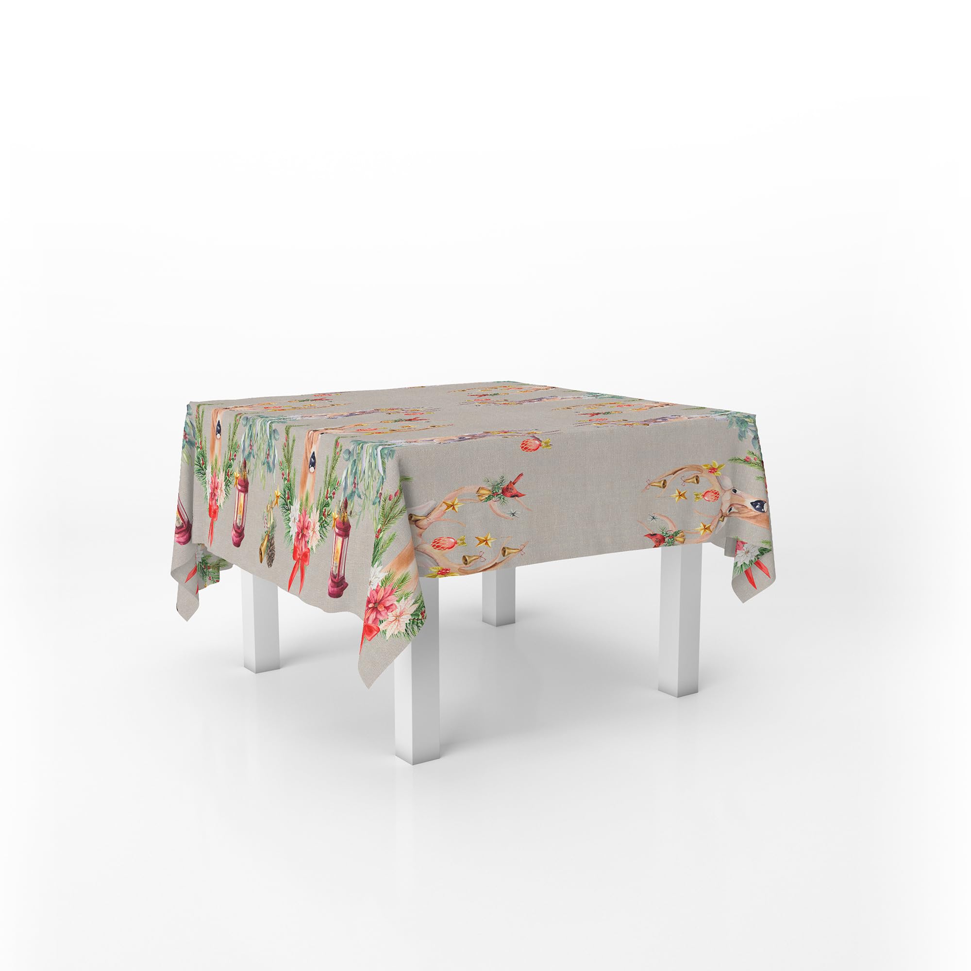 Italian Bed Linen Tablecloth Digital Print Stain Resistant 150 x 240 cm Magic Christmas
