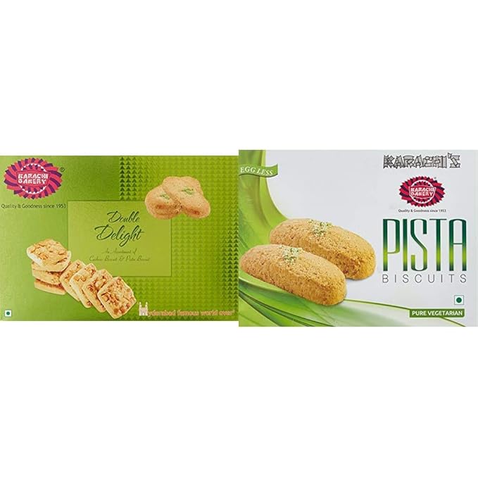 Karachi Bakery Double Delight With Cashew And Green Pista 400g Karachi Bakery Biscuits Green Pista 400g Amazon In Grocery Gourmet Foods
