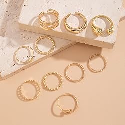 INENIMARTJ Boho Rings for Women,Gold Stacking