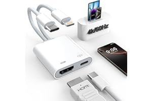 Apple USB-C and Lightning to HDMI Adapter for iPhone ipad to TV 4K@60Hz MFi Certified Lightning/Type-C Digital AV HDMI Adapte