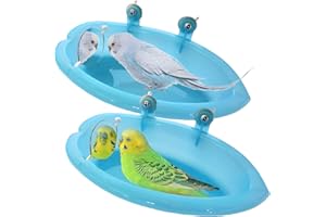chenchen Bird Bath with Mirror, Parrot Bathroom Bathtub with Mirror, Bird Bath for Small Parrots, Parakeets, Canaries and African Grey Parrots…