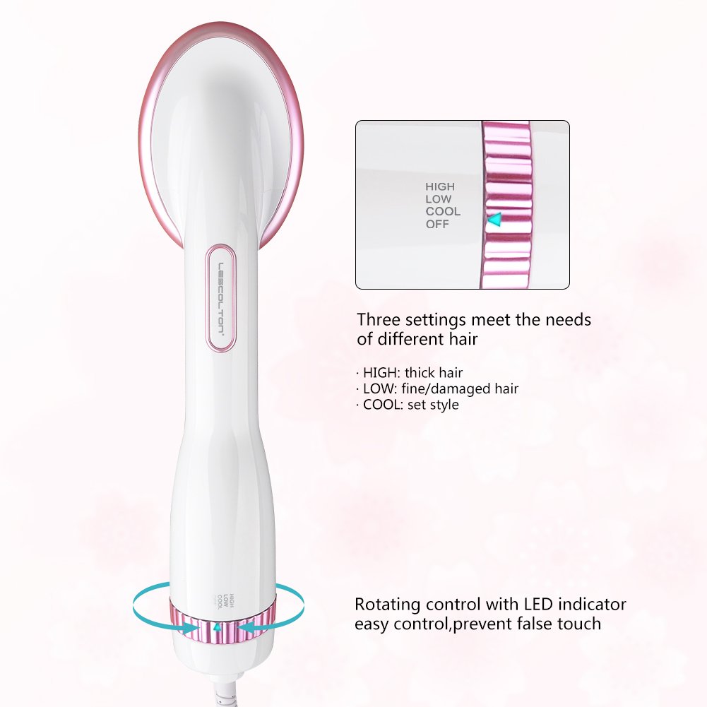KOOVON One-Step Hair Dryer & Styler, Ionic Hair Straightener Brush,Negative Ion Generator for All Hair Types (White)