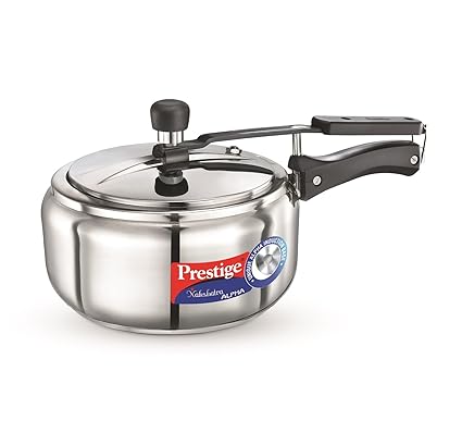 Prestige Nakshatra Alpha Stainless Steel Pressure Cooker, 3.5 Litres,Silver