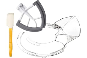 Flex Edge Beater & Pouring Shield KN1PS for KitchenAid 4.5-5 Quart Flat Beater Kitchen Aid Mixer Accessory with Silicone Crea