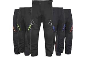 ALPHA CYCLE GEAR All Season Motorcycle Pants Men Motocross Offroad Overpants Touring Adventure Dual Enduro Waterproof CE Armor (BLACK, Waist 30"-32" Inseam 30")