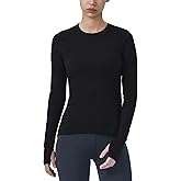 Spyder Women's Crewneck Base Layer Active Top with Ribbed Side Panels