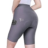 INBIKE Padded Bike Shorts Women Cycling Shorts with Pocket Biking Shorts for Spinning Road Bike MTB Purple, Medium