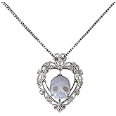 EDWTG Heart Skull Necklaces for Women Halloween Skull Pendant Necklace Gothic Necklace Jewelry Gift 