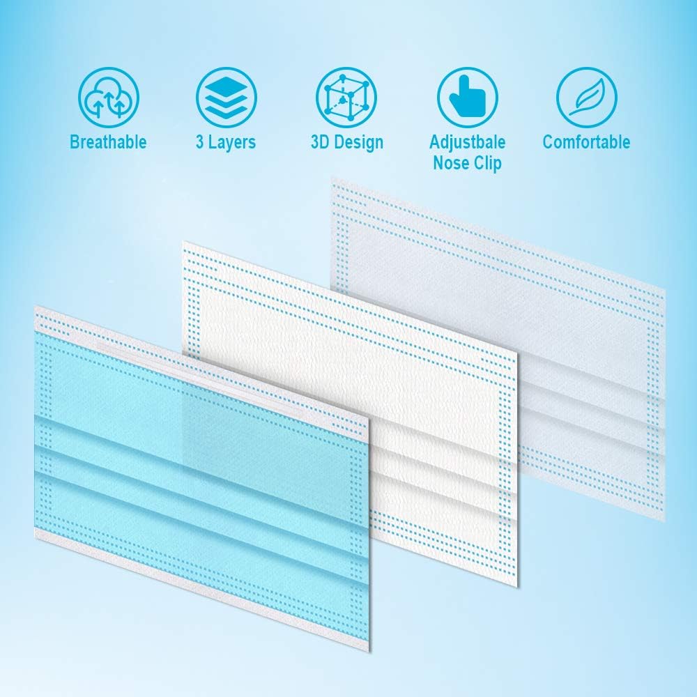 Comix Disposable Face-mask With 3-ply (non Sterile) Procedural-masks, L707 50pcs, 1count, Blue - - 
