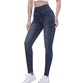 Chasehot Pull on Skinny Jeans for Women, Stretchy High Waisted Leggings Trendy Tummy Control Demin Jegging with Pockets