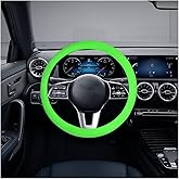 AICEL Car Silicone Steering Wheel Cover, Soft Anti-Slip Auto Steering Wheel Protector Fit 14 Inch, Universal Vehicle Interior Accessories for Cars, SUVs, Trucks, and Vans (Green)