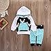 Toddler Infant Baby Boys Deer Long Sleeve Hoodie Tops Sweatsuit Pants Outfit Set (18-24 Months, Blue)