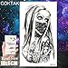 COKTAK 8 Pieces/Lot Realistic Masked Gangster Adults Temporary Tattoos For Women Sexy Body Art Weapon Girls Arm Tattoo Stickers Sheets AK Gun M416 AKM Sniper Rifle Fake Waterproof Death Skull Tattoo