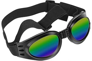 Jegtew Dog Sunglasses, Dog Goggles with Adjustable Strap, UV Protection Wind Protection Dust Protection Fog Protection Pet Glasses Eye Wear Protection for Medium, Large Dog