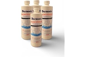 1 litre 4 Pack Dustronics ultra pure Sodium Hydroxide Caustic Soda 50%, Liquid Drain Cleaning, Chimney Cleaning, 4 Liters