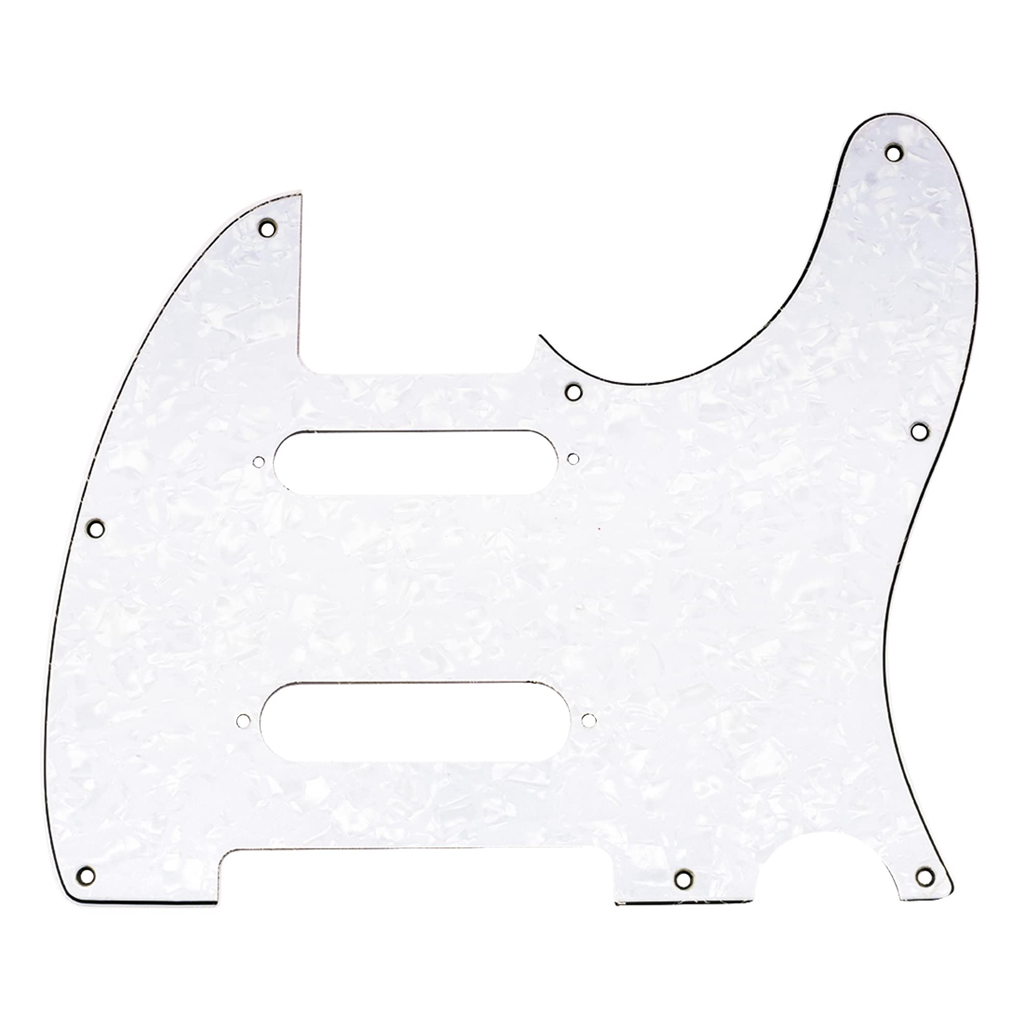 Musiclily Pro 8 Holes SS Guitar Tele Pickguard for USA/Mexico Fender Deluxe Nashville Telecaster Electric Guitar, 4Ply White Pearl — image 1
