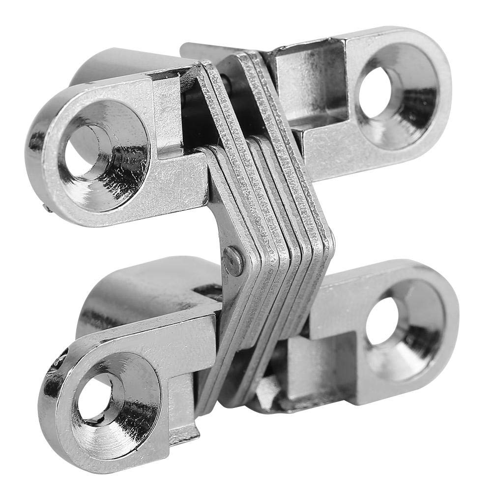 180 Degree Hidden Hinges Invisible Concealed Cross Door Hinge Easy Installation Furniture Cabinet Kit(X-Small)