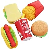 LoveInUSA Junk Food Theme Erasers Simulated Fast Food Rubber Set of 5,Cola Random Color