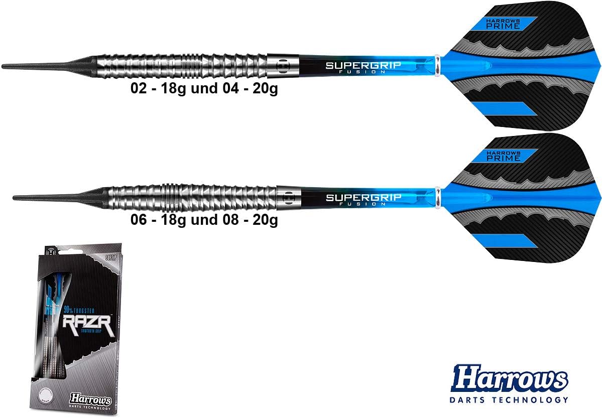 Die Harrows RAZR Bulbous 90% Tungsten Softdarts