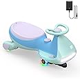 FanttikRide 12V N7 Pro Electric Wiggle Car with Pedal, Rechargeable Battery, CyberWiggle, 2 in 1 Swing Car, 2 Speed, Anti-Rollover, Flashing Wheels, Bluetooth, for Ages 3 and Up, 150 Lbs, Glacier Blue